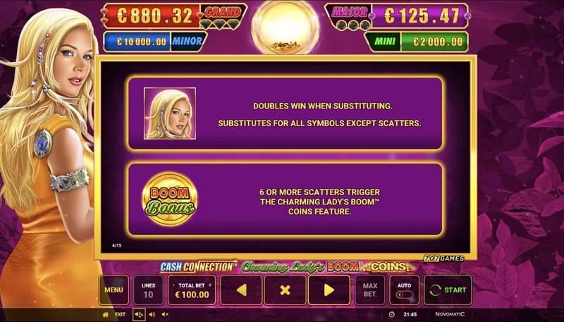 Cash Connection - Charming Lady's Boom Coins - tús bhabhta Boom Coins ar ghreille 7x5